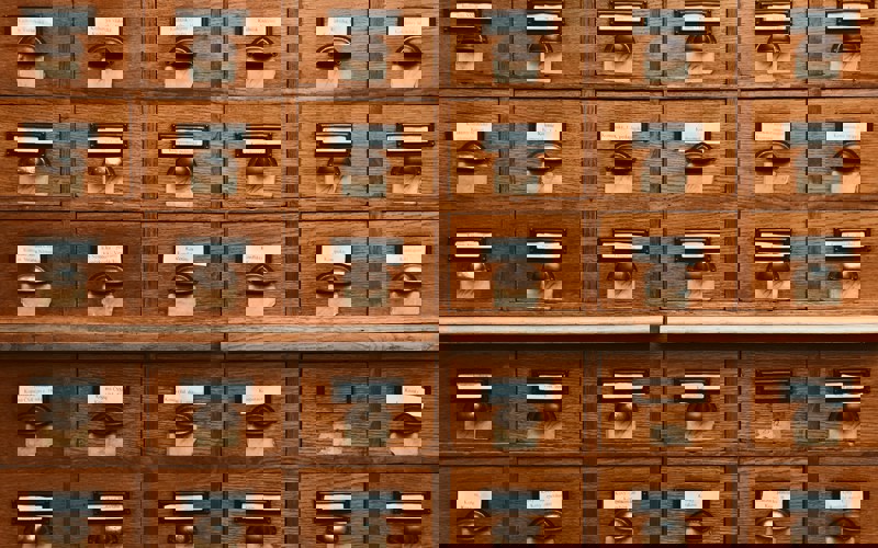 Several small wooden drawers