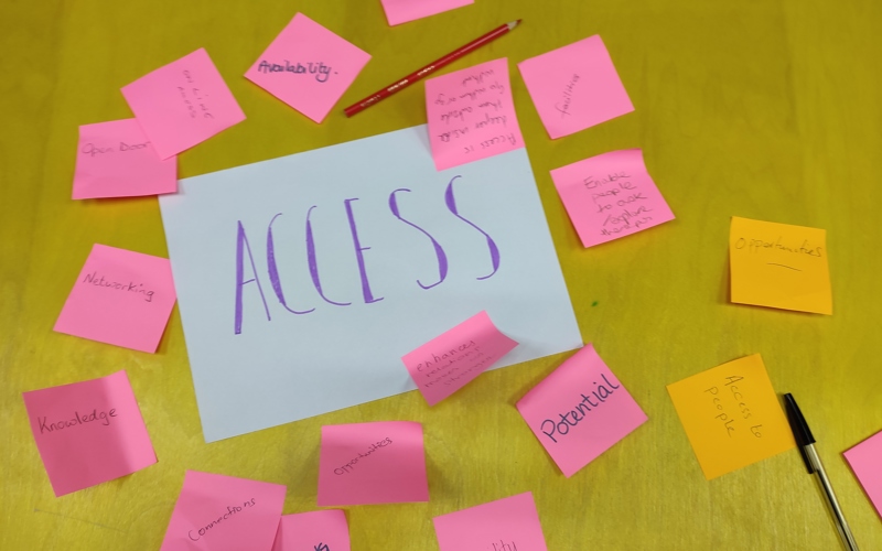 A white sheet of paper with the word 