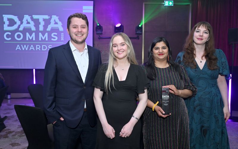 Four of the RDS Business, Engagement and Strategy team at the DataComms Awards